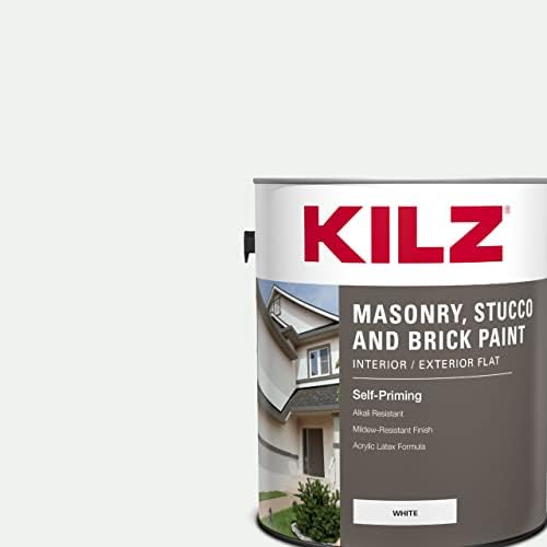 KILZ Self-Priming Masonry, Stucco and Brick Paint, GRAY, 1 Gallon