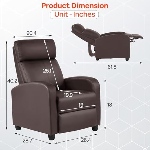 FDW | Recliner Chair | with 2 Point Massage Function | Black, PU Leather