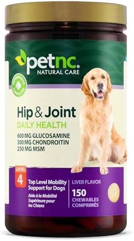 PetNC Natural Care Hip and Joint Soft Chews for Dogs, 90 Count - 27591 | Glucosamine Chondroitin MSM Dog Chews with Hyaluronic Acid, Liver Flavored Bone & Joint Support Supplement, For All Breeds