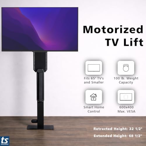 Touchstone Whisper Lift II Pro Smart Motorized TV Lift Mechanism - 36" Travel-Popup & Drop Down-5yr Warranty-Height Memory Feature, IR/RF, RS-232 Compatible-WiFi Connectivity-TVs Up to 65"/100 Lbs