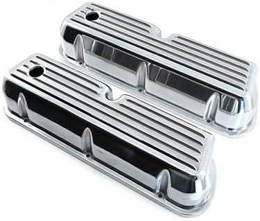 Compatible/Replacement Aluminum Ford Small Block 289-302-351W-5.0L Tall Full Finned Valve Covers – Polished Finish