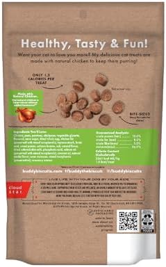 Buddy Biscuits Soft & Chewy Grain Free Cat Treats, Chicken, 3 oz. Pouch
