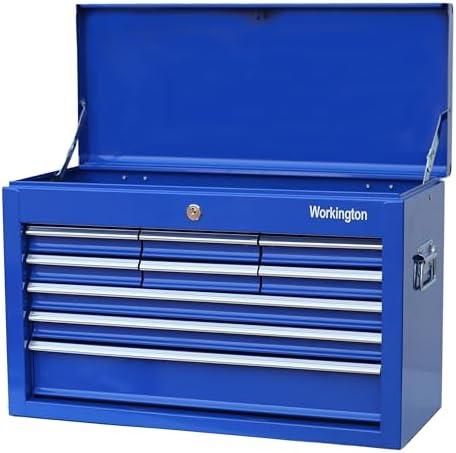 Workington Portable Metal Tool Chest with 9 Drawers, 24" 9-Drawer Tool Chest Cabinet with Ball Bearing Drawer Slides