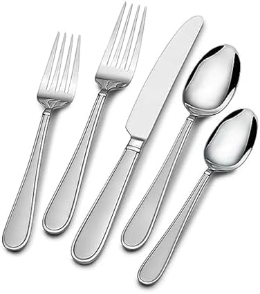 Gourmet Basics by Mikasa Contempo 45-Piece Stainless Steel Flatware Set, Service for 8