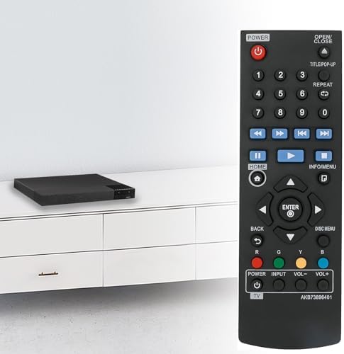 New AKB73896401 Replace Remote fit for LG BLU RAY DISC DVD Player BP135 | BP145 BP155 BP175 BP255 BP300 BP335W BP340 BP350 BPM25 BPM35 UP870 UP875
