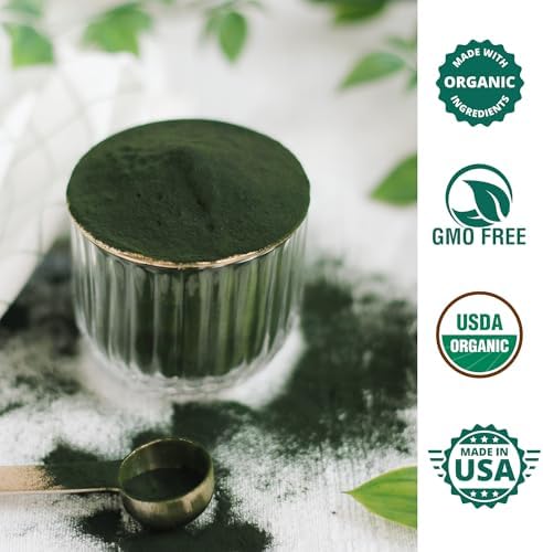 Chlorella Spirulina Powder Organic | Super Greens Powder and Smoothie Mix | Rich in Chlorophyll for Immune Support and Energy | Raw Vegan Protein