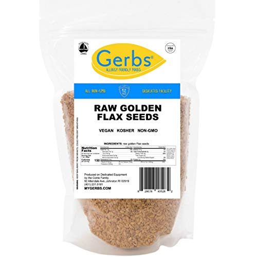 Gerbs Raw Golden Flax Seeds 4 lbs. | No Artificial Additives, Non-GMO, Resealable Bag | Naturally Mild & Nutty Crunch | Top 14 Allergen-Free