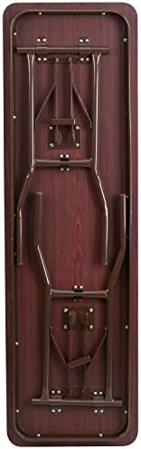 EMMA + OLIVER 5-Foot Mahogany Melamine Laminate Folding Training/Seminar | Table, Event Table