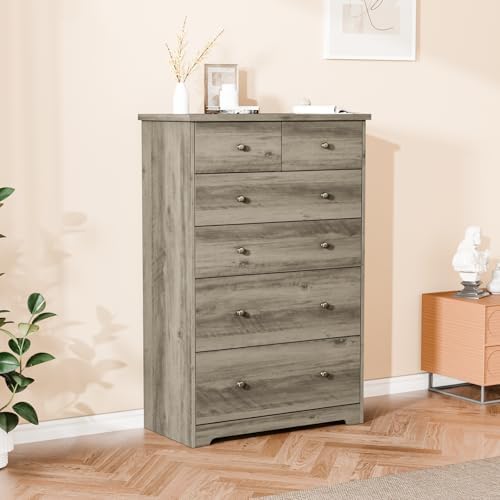 VINGLI Mirrored Dresser 5 Drawers Modern Chest, Mirrored Chest of Drawers, Glass Dresser for Living Room, Silver