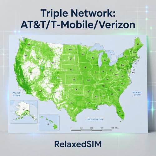 Data Only Sim Card No Activation, Prepaid Data Plan 24GB 360-Day USA Triple Network (AT&T/T-Mobile/Verizon) 4G Unlocked for Hunting & Trail Cameras,Portable Hotspot,IoT & Security Cameras – RelaxedSIM
