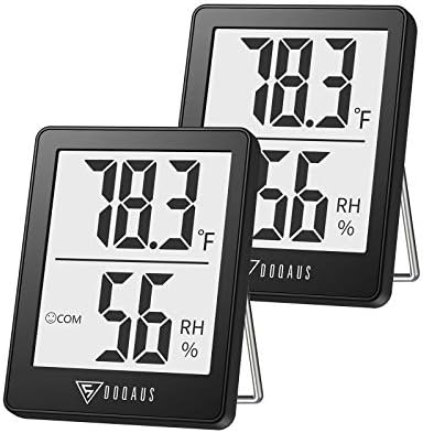 DOQAUS 3 Pack Digital Hygrometer Indoor Thermometer Humidity Monitor Black