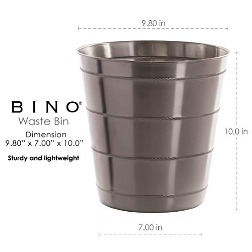 BINO Metal Waste Basket for Home, Office, Bathroom, Dorm, Kitchen and More | Trash Can Bin for Bedroom | Desk Trash Can | Home Essentials
