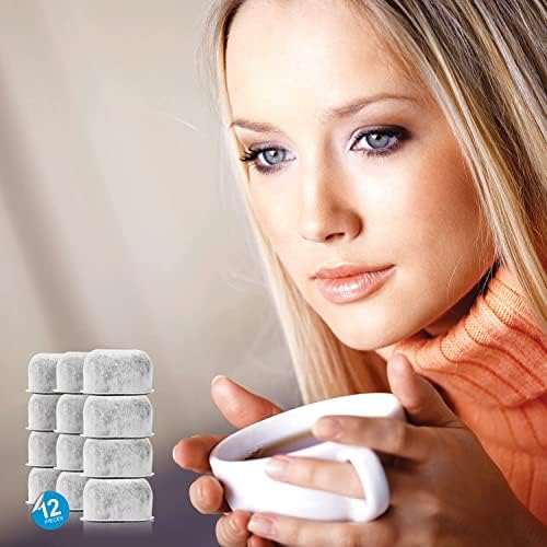 12 Pack Replacement Charcoal Water Filters for All Cuisinart Coffee Machines - Cuisinart Compatible (NOT KEURIG) Filters Fit Both Newer & Older