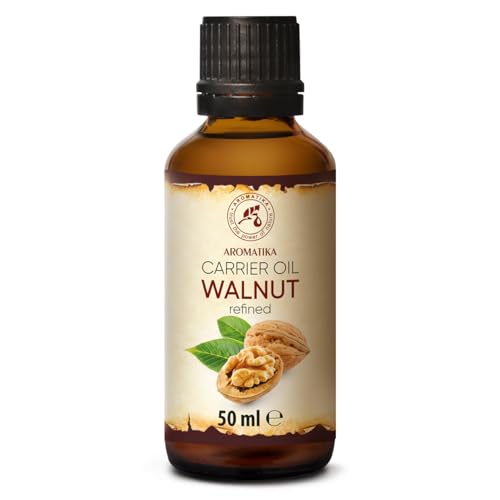 AROMATIKA Walnut Oil 1.7 Fl Oz (50ml) - Juglans Regia Seed Oil - USA - 100% Pure & Natural - Intensive for Face Care - Body - Hair - Skin - Nails - Hands - Good w/Essential Oil