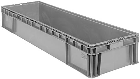 Buckhorn SW3215080201000 Plastic Straight Wall Storage Container Tote, (32-Inch x 15-Inch x 7-1/2-Inch), light grey