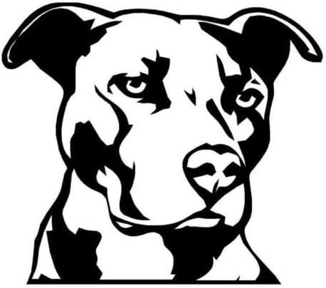 Ranger Products Pitbull Head Vinyl Decal Car Window Wall Laptop Sticker, Die Cut Vinyl Decal for Windows, Cars, Trucks, Tool Boxes, laptops