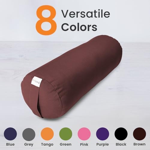 Sol Living Yoga Bolster Pillow for Restorative Yoga, 100% Cotton Meditation Cushion