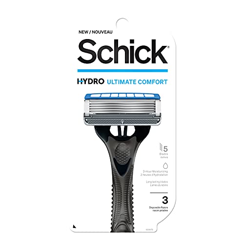 Schick Hydro Sensitive 5-Blade Disposable Razors for Men, 3ct