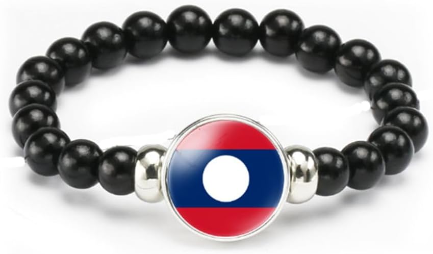 vmcoatdu National Flag Bracelet Elastic Rope Beaded Bracelet Support Your Country Travel Souvenir Gifts for Men Women