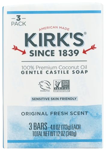Kirk's Original Coco Castile Soap Fragrance Free 4 oz (Multi-Pack)