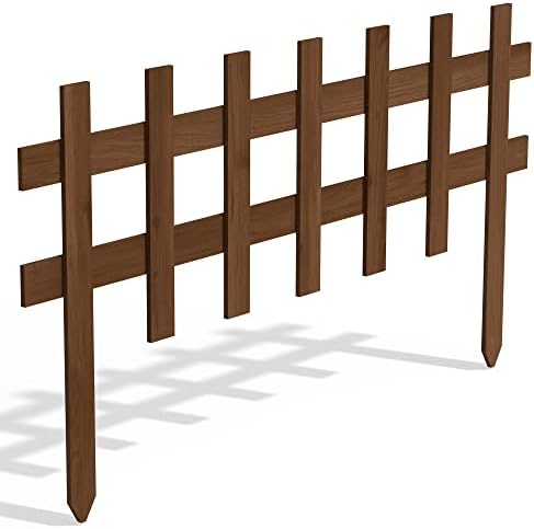 Deluxe Picket Wooden Fence - 18" L x 36" W (Pack of 12)