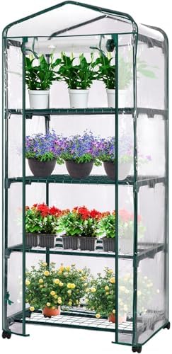 VIVOSUN Mini 4-Tier Greenhouse with Wheels