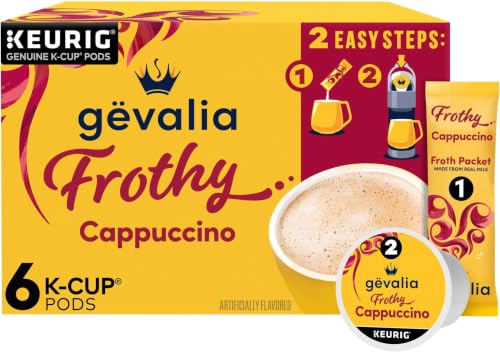 Gevalia K‐Cup® Coffee Pods & Froth Packets Kit, 6 ct, Cappuccino Espresso