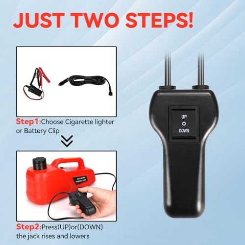 Trihelper Electric Car Jack 5 Ton 12V Floor Jack Hydraulic Jack Stand Car Lift Jack with Integrated Tire Pump for SUV Truck Sedan Vehicle Roadside
