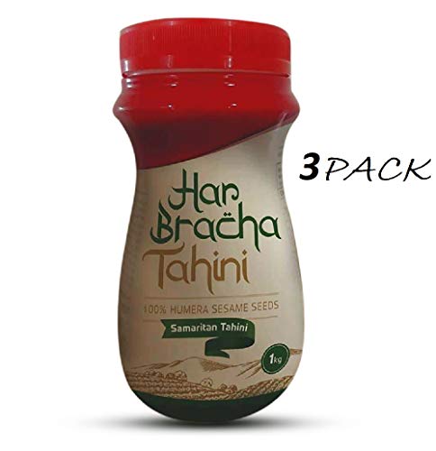 Har Bracha Tahini Paste (17.6 oz). 100% Natural, Vegan Friendly & Kosher Pure Ground Tahina Sauce. Raw Roasted Sesame Seeds for Oriental Dips