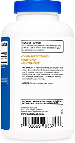 Nutricost Vitamin E 400 IU, 240 Softgel Capsules - Gluten Free, Non-GMO