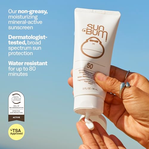 Sun Bum Mineral SPF 50 Face Stick Sunscreen - Travel Size, 0.45 oz | Broad Spectrum Sunscreen, for Sensative Skin, Vitamin E, Hawaii 104 Act Compliant (No Octinoxate & Oxybenzone)