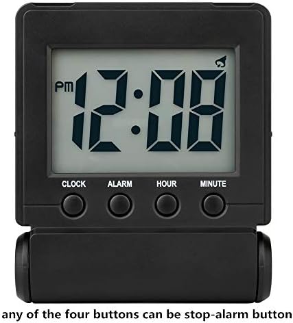 Compact Digital Travel Alarm Clock with High/Low Volume Options, Simple to Set, Easy to Read, Bold Digits, Snooze Backlight, Quality Construction