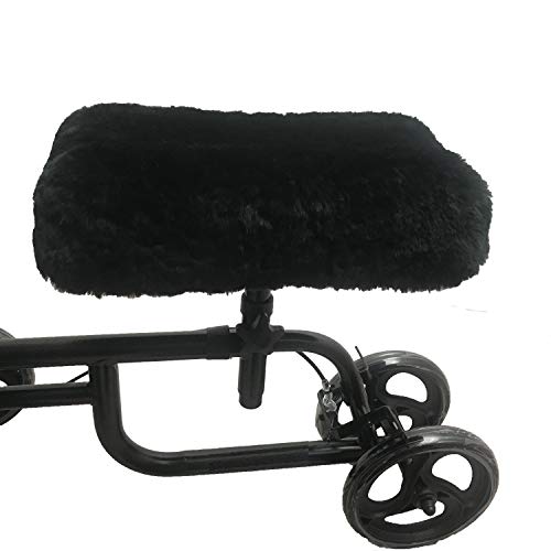 Knee Walker Pad Cover-Real Genuine Merino Sheepskin high Comfort Ability Cushion for Knee Scooter Accessory Leg Cart Improves Comfort During Injury