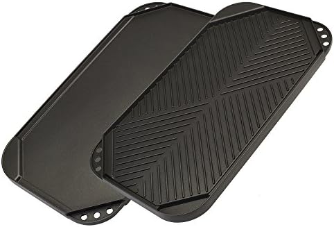 Ecolution Reversible Grill/Griddle Pan, Non-Stick, Dishwasher Safe, Double Burner Family Griddle Grill Pan Cookware, Cast Aluminum