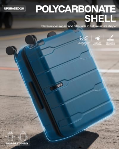 Coolife Medium Checked Luggage Hardside Suitcase with Spinner Wheels, 24in | Lightweight ABS+PC, Rolling Travel Suitcase with TSA Lock, Spinner Wheels, Durable Zipper, Charcoal