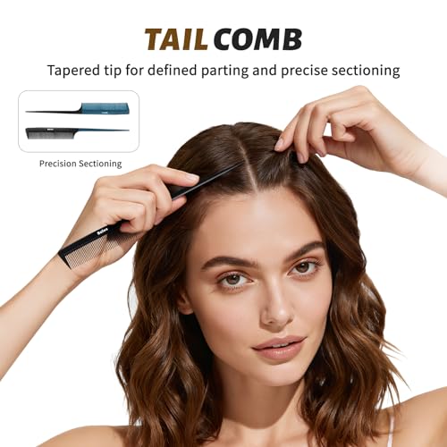 Hair Brush for Men and Women, 4Pcs Brush and Comb Set Detangling All Hair