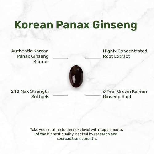 DEAL SUPPLEMENT Korean Red Panax Ginseng Root Extract, 240 Softgels