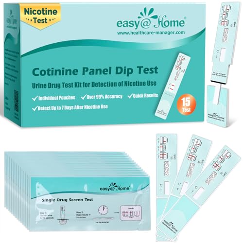 Easy@Home 25 Pack Nicotine Urine Test Strips, Cotinine Urine Screen Test