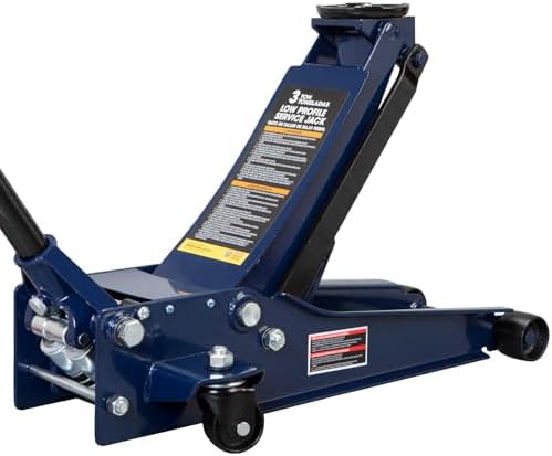TCE TCET825051 Torin Hydraulic Low Profile Trolley Service/Floor Jack with Single Piston Quick Lift Pump, 2.5 Ton (5,000 lb) Capacity, Blue