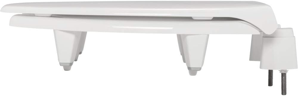 BEMIS 2L2155T 000 Medic-Aid 2" Lift Raised Open Front Plastic Toilet Seat, ELONGATED, Long Lasting Solid Plastic, White
