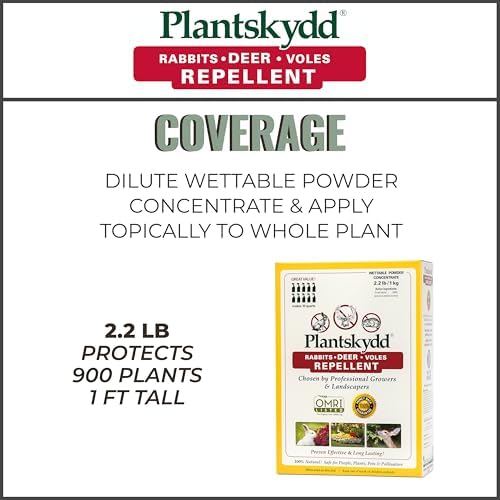 Plantskydd Animal Repellent, Deer, Rabbit, Voles, Powder Concentrate 2.2lb | Makes 2.5 Gallons of Liquid Repellent
