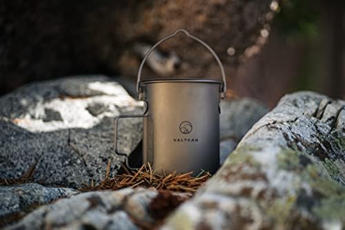 Valtcan 900ml Titanium Pot Boil Cook & Drink From One Pot, 134g Ultralight, Thicker Gauge Grade 1 Ti, Aligned Bail Handle, Lid with Steam Holes