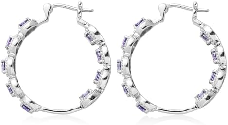 Purple Cubic ZirconiaEarrings in Stainless Steel