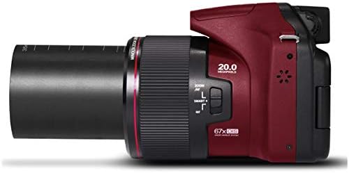 Minolta MN67Z Pro Shot 20MP Camera, 67X Zoom, 1080p HD Video (Red)
