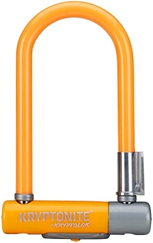 Kryptonite Kryptolok Mini-7 Bike U-Lock, Heavy Duty Anti-Theft Bicycle U Lock, 12.7mm Shackle with Mounting Bracket and Keys, High Security Lock for Bicycles Scooters
