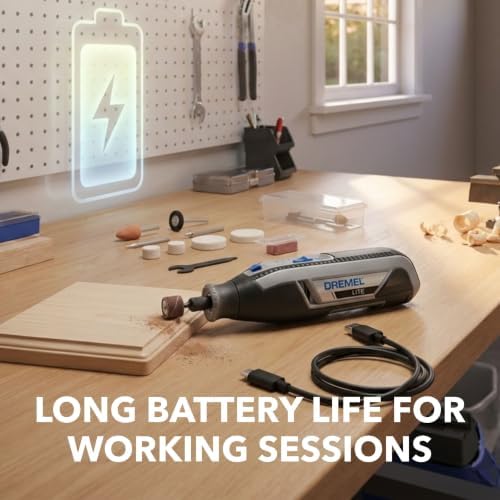 Dremel Lite 7760 N/10 4V Cordless Rotary Tool Kit with Variable Speed, USB Charging, Easy Accessory Changes - Ideal for Light-Duty DIY & Crafting