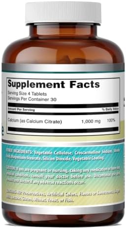 Amazing Formulas Calcium Citrate 1000 Mg | Tablets Supplement | Non-GMO | Gluten-Free | Made in USA (1 Pack | 240 Count)