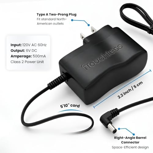 iTouchless Official AC Power Adapter for ITOS13B, 13 Gallon Sensorcan Touchless Can-Stainless Steel-Oval Shape