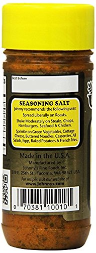 Johnny's - Seasoning Salt - 4.75 oz | Classic All-Purpose Seasoning, Great For Meats, Vegetables, Fries, Soups, Grilling, Roasting & Everyday Cooking