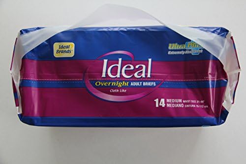 Adult Briefs (Diapers) Over Night Ultra Plus Extreme Absorbency- Size- Medium B-8204- CASE of 56-4 Bags of 14